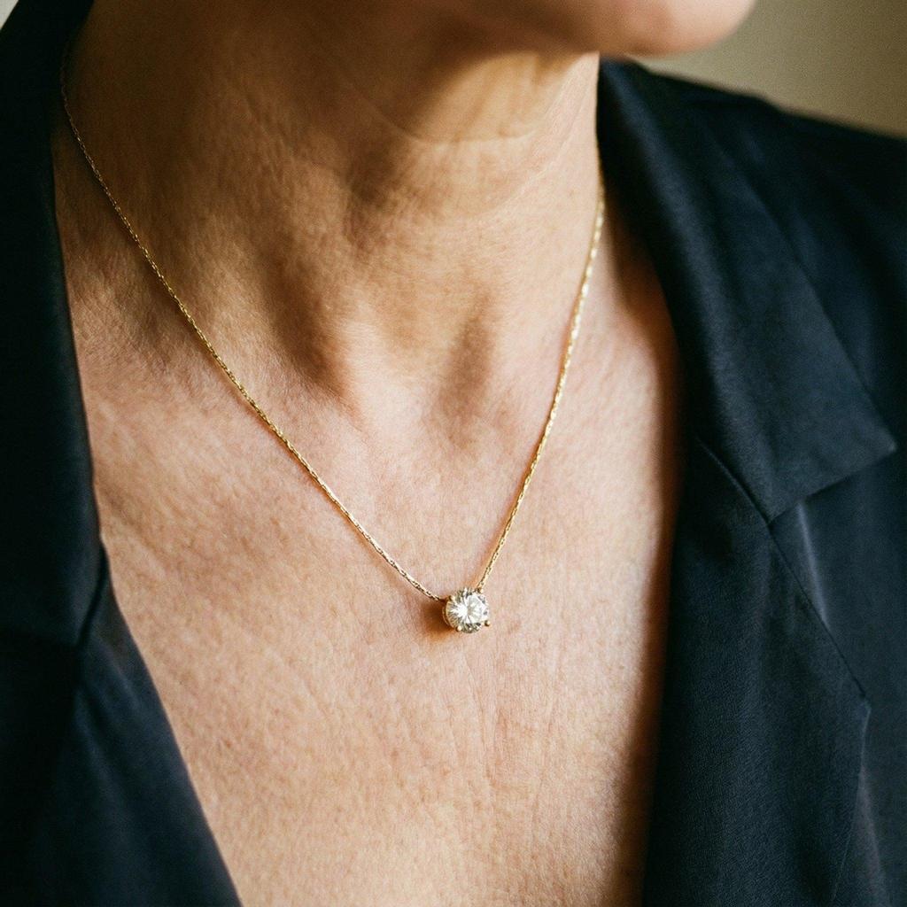 Golden Necklace with Diamonds