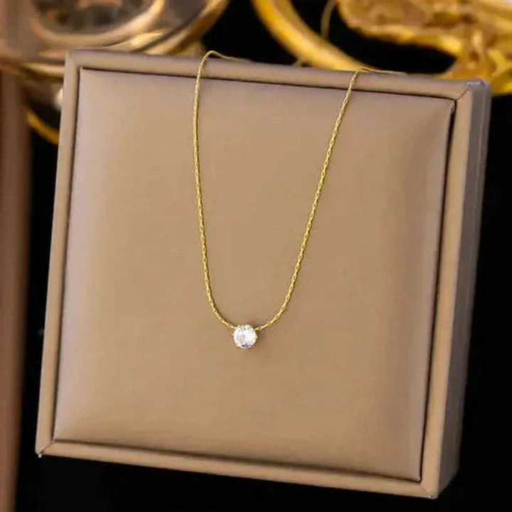 Golden Necklace with Diamonds