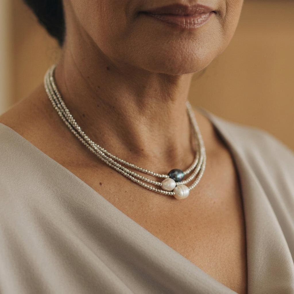 Necklace made of natural pearls