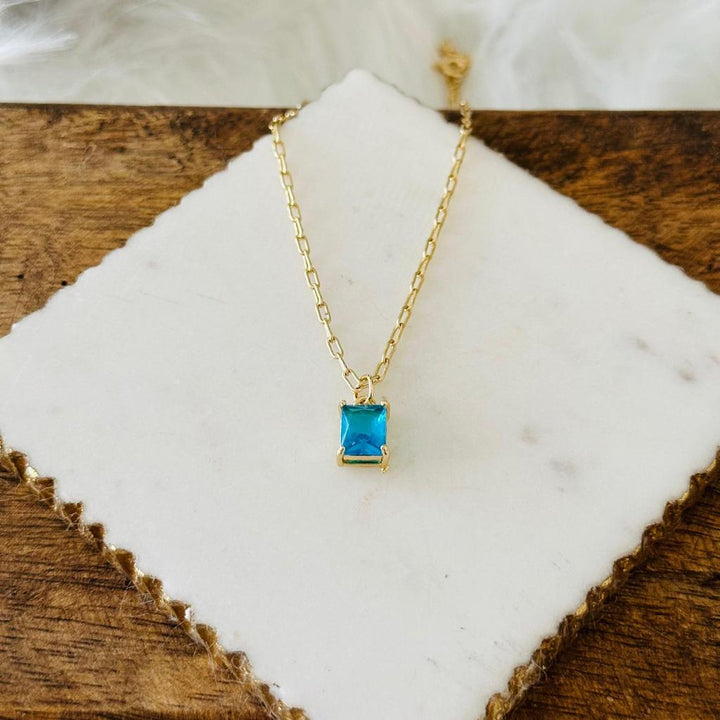 Emerald-Shaped Pendant Necklace