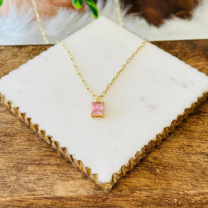 Emerald-Shaped Pendant Necklace