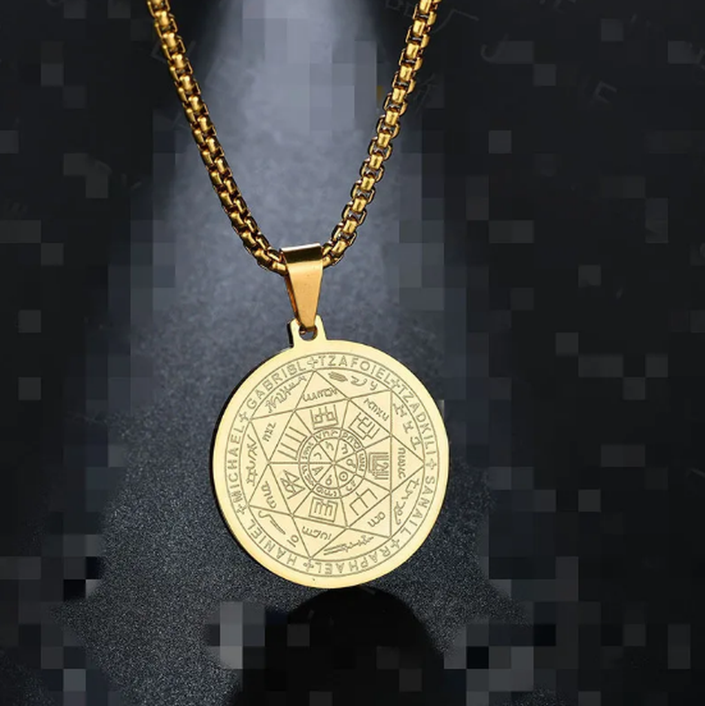 Necklace with Medal Triton Angel Six Stars