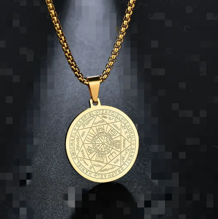 Necklace with Medal Triton Angel Six Stars