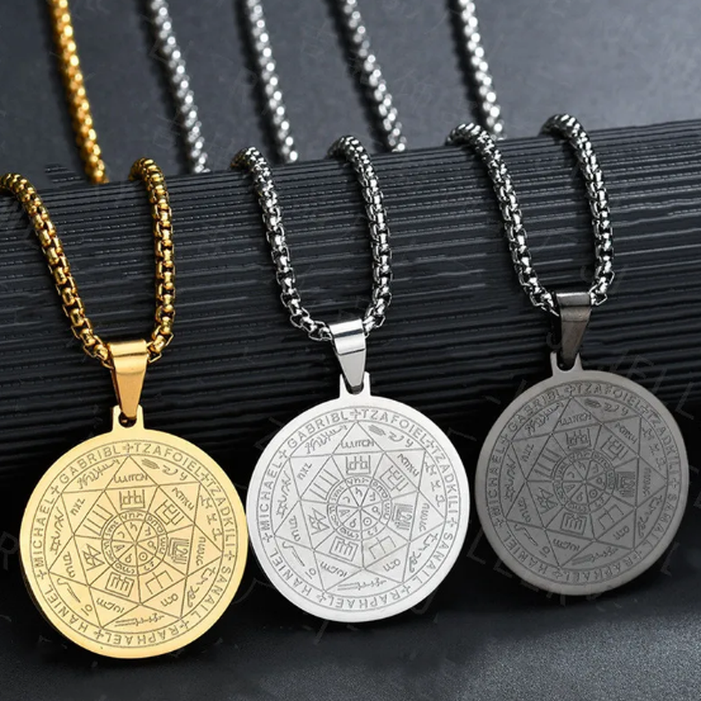 Necklace with Medal Triton Angel Six Stars