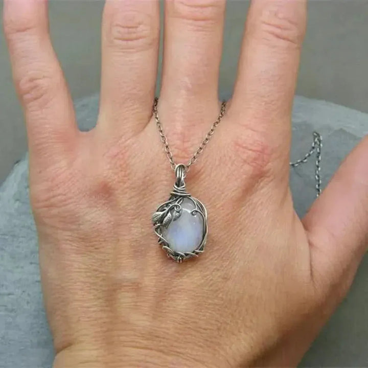 Wire Moon Pendant Necklace
