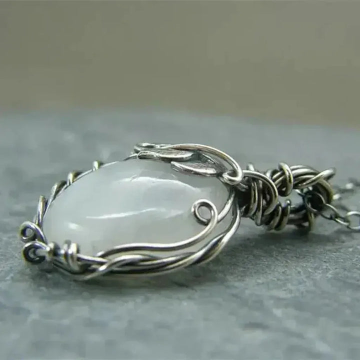 Wire Moon Pendant Necklace