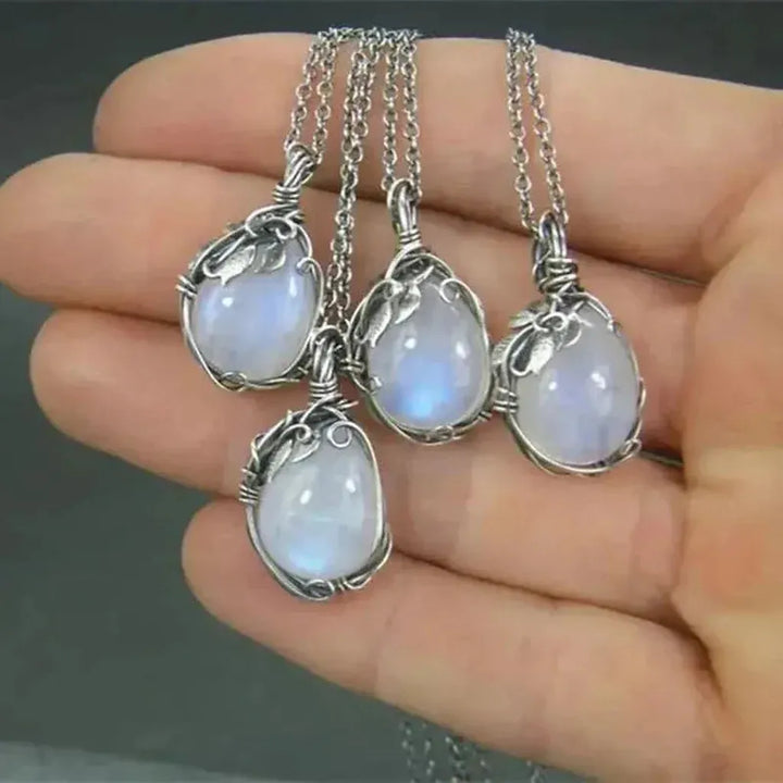 Wire Moon Pendant Necklace
