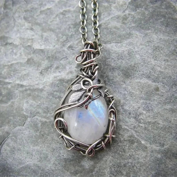 Wire Moon Pendant Necklace