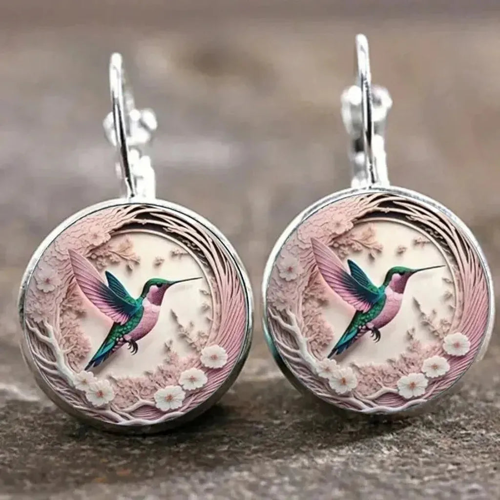 Necklace with Swallow Pendant under Glass Dome