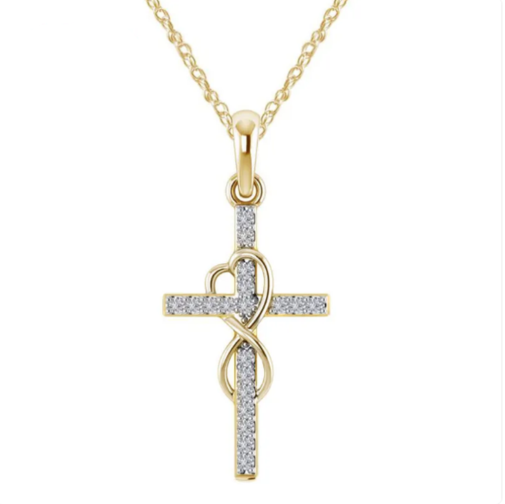 Necklace with a Cross Pendant Made of Stainless Steel
