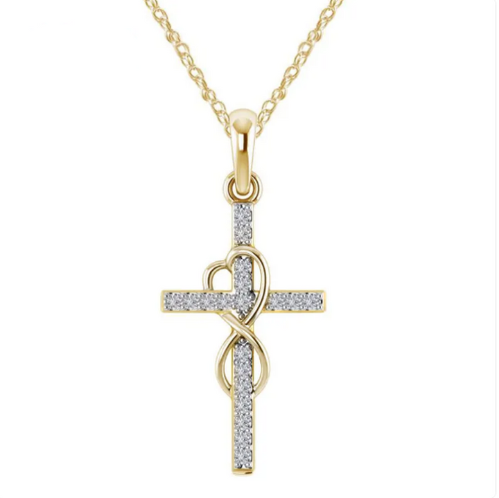 Necklace with a Cross Pendant Made of Stainless Steel