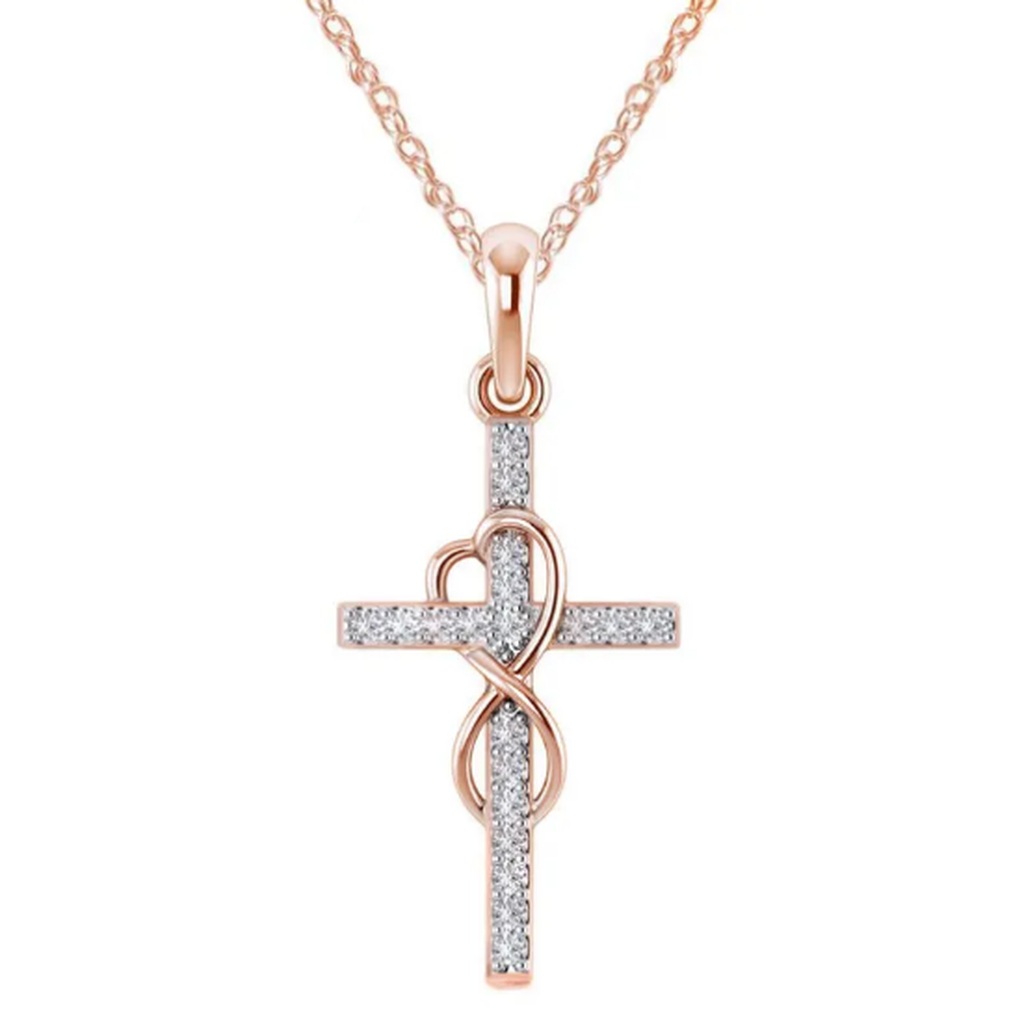 Necklace with a Cross Pendant Made of Stainless Steel