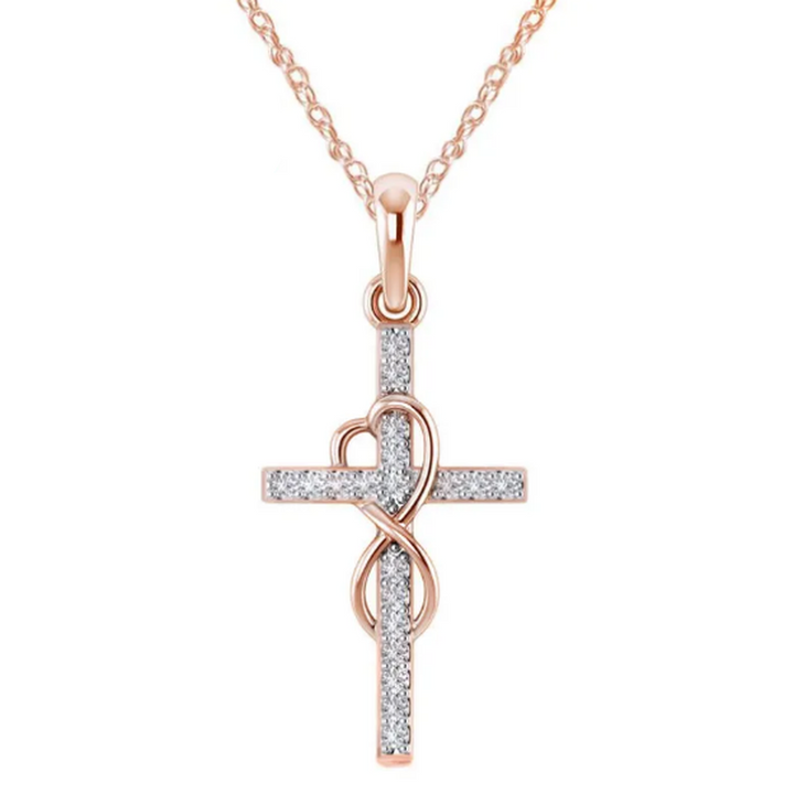 Necklace with a Cross Pendant Made of Stainless Steel