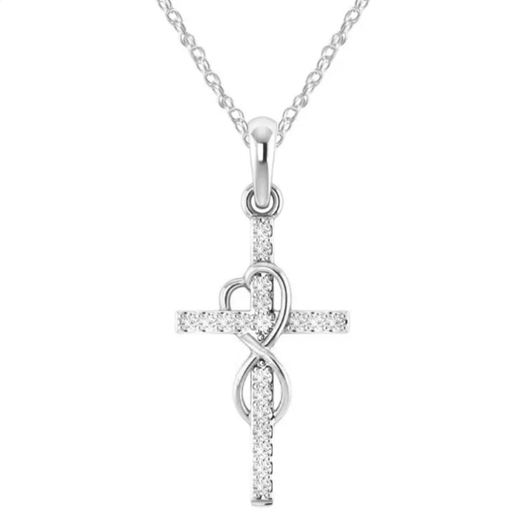 Necklace with a Cross Pendant Made of Stainless Steel