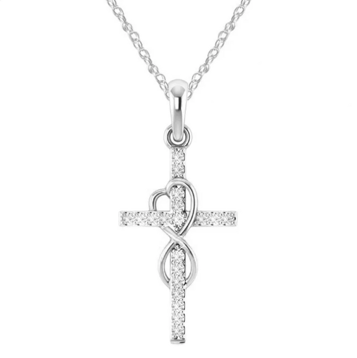 Necklace with a Cross Pendant Made of Stainless Steel