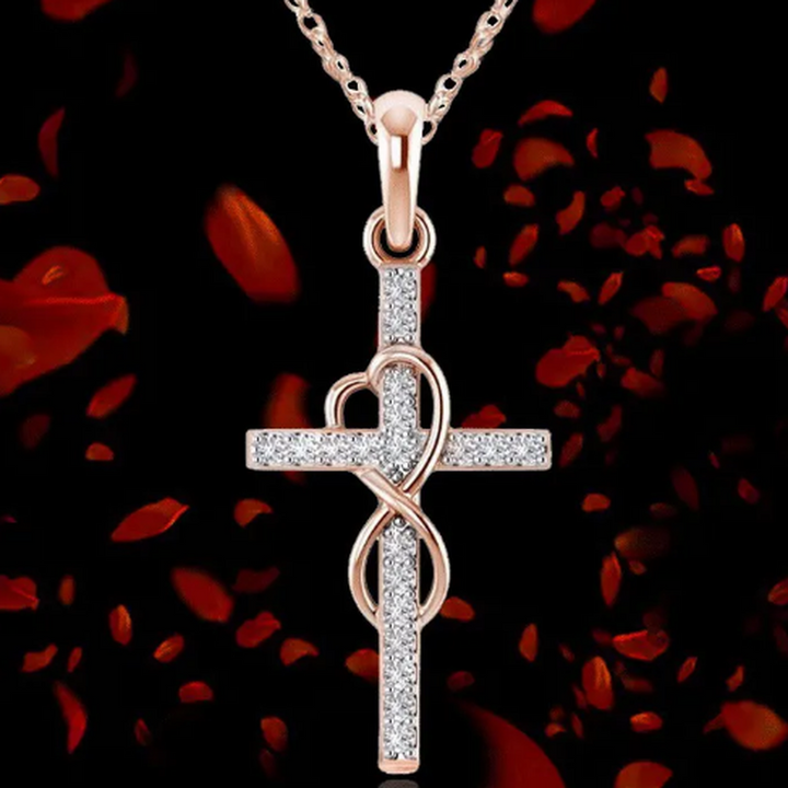 Necklace with a Cross Pendant Made of Stainless Steel