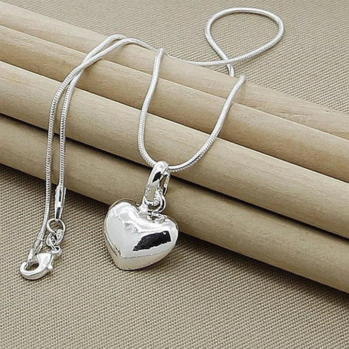 Heart Necklace in White Gold