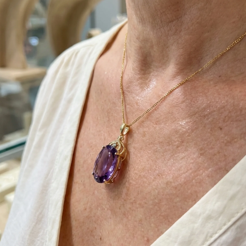 Imperial Oval Amethyst Necklace
