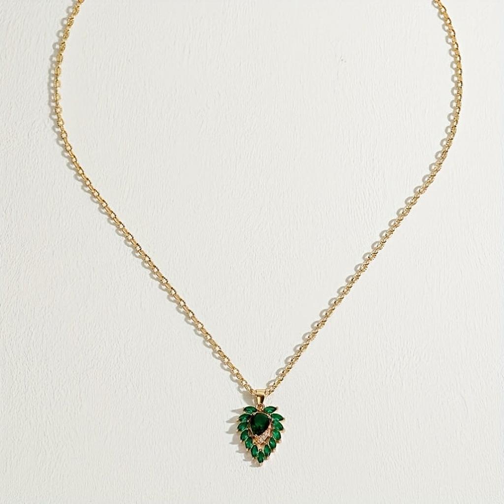 Matilde Heart Necklace in Emerald