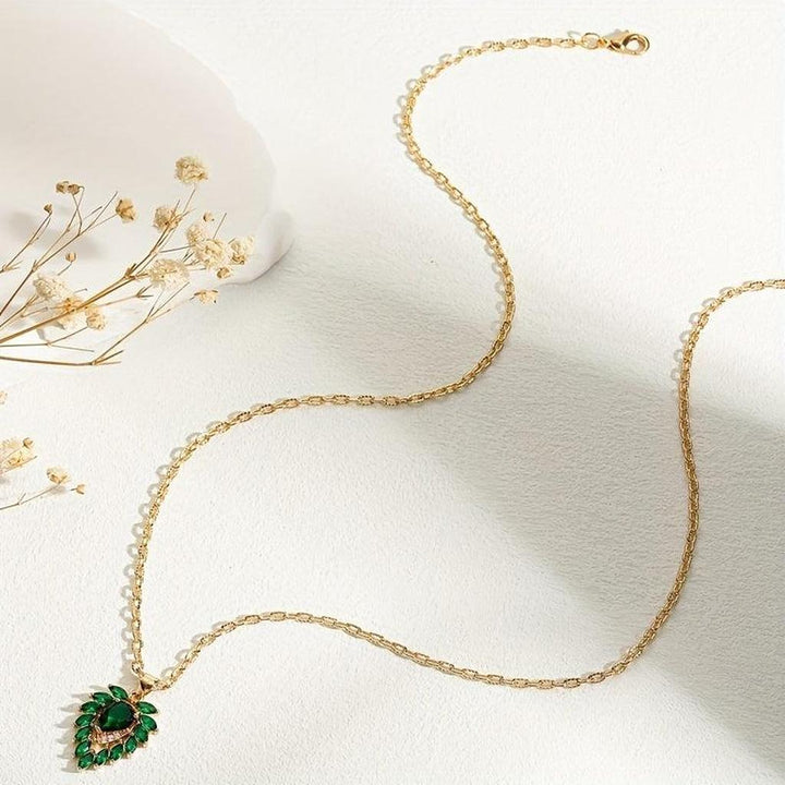 Matilde Heart Necklace in Emerald