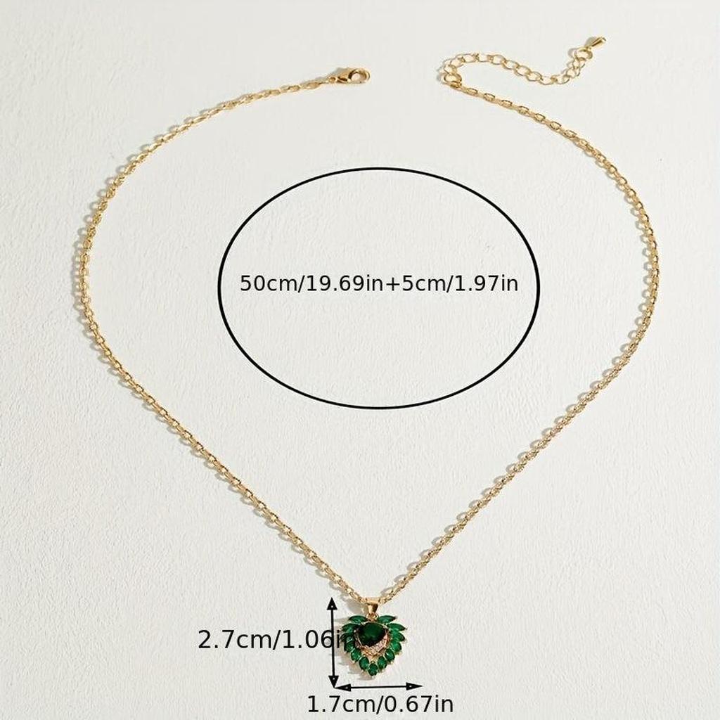 Matilde Heart Necklace in Emerald