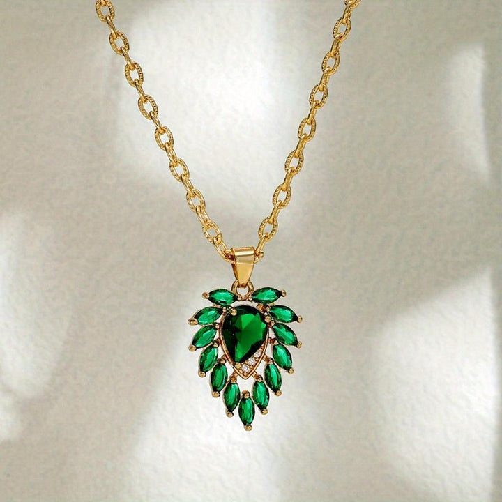 Matilde Heart Necklace in Emerald