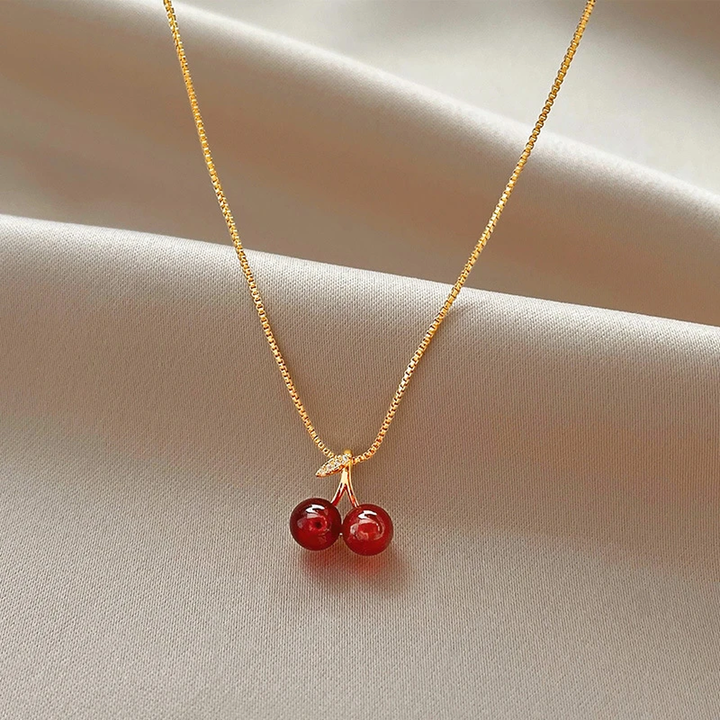 Cherry Necklace in Gold