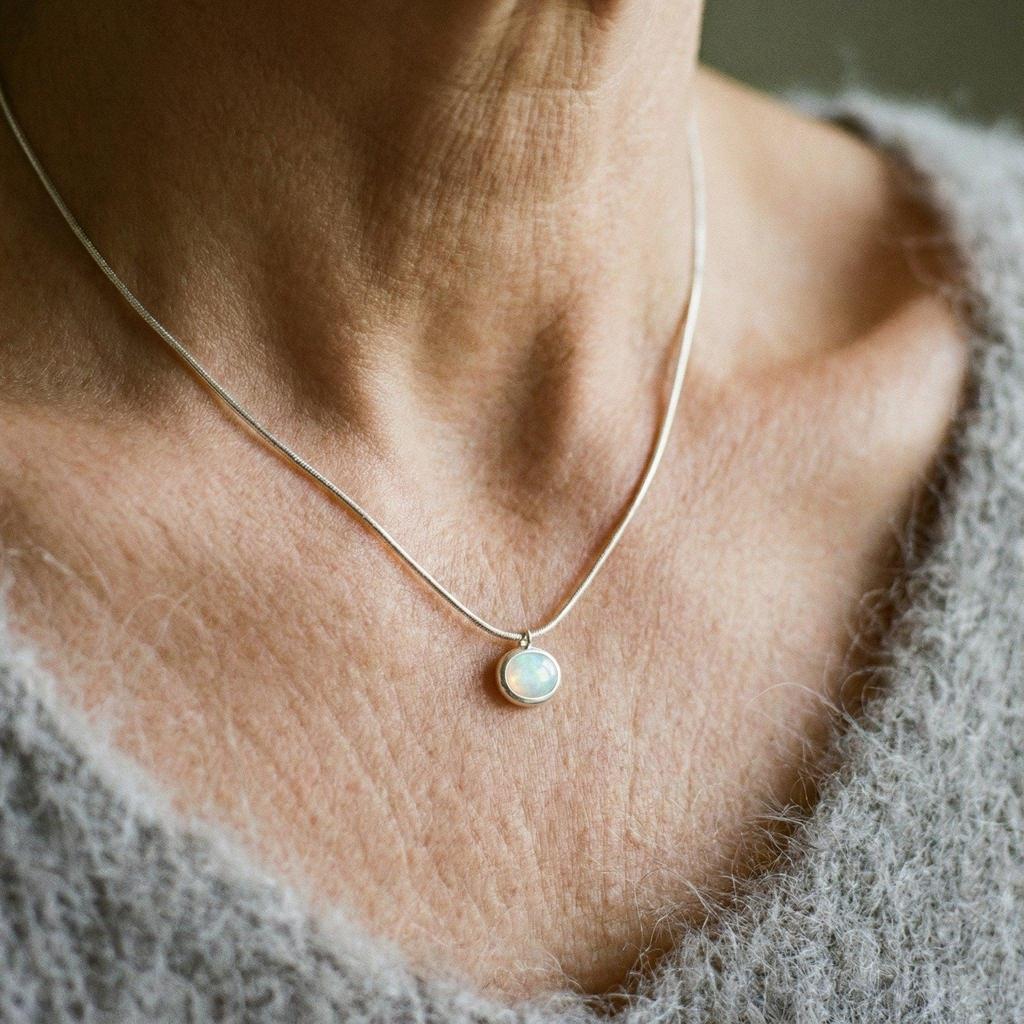 Classic Necklace with Unique Pendant in White Gold