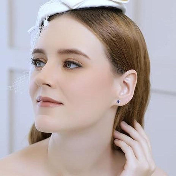 Classic Sapphire Stud Earrings | White Gold