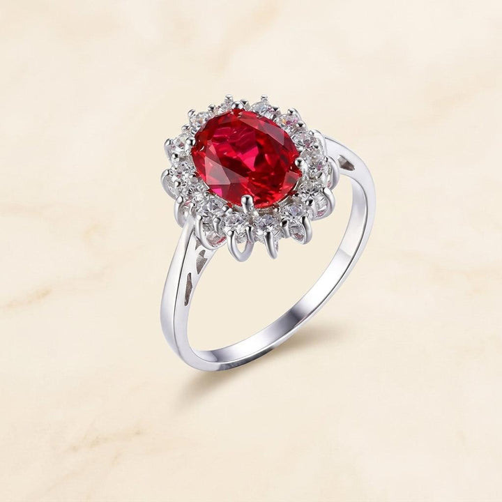 Classic Ring with Ruby and White Gold Edge