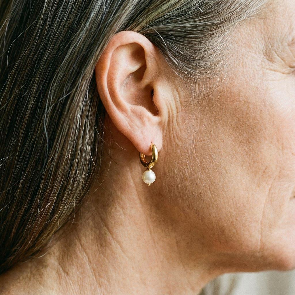 Small Gold-Plated Pearl Earrings