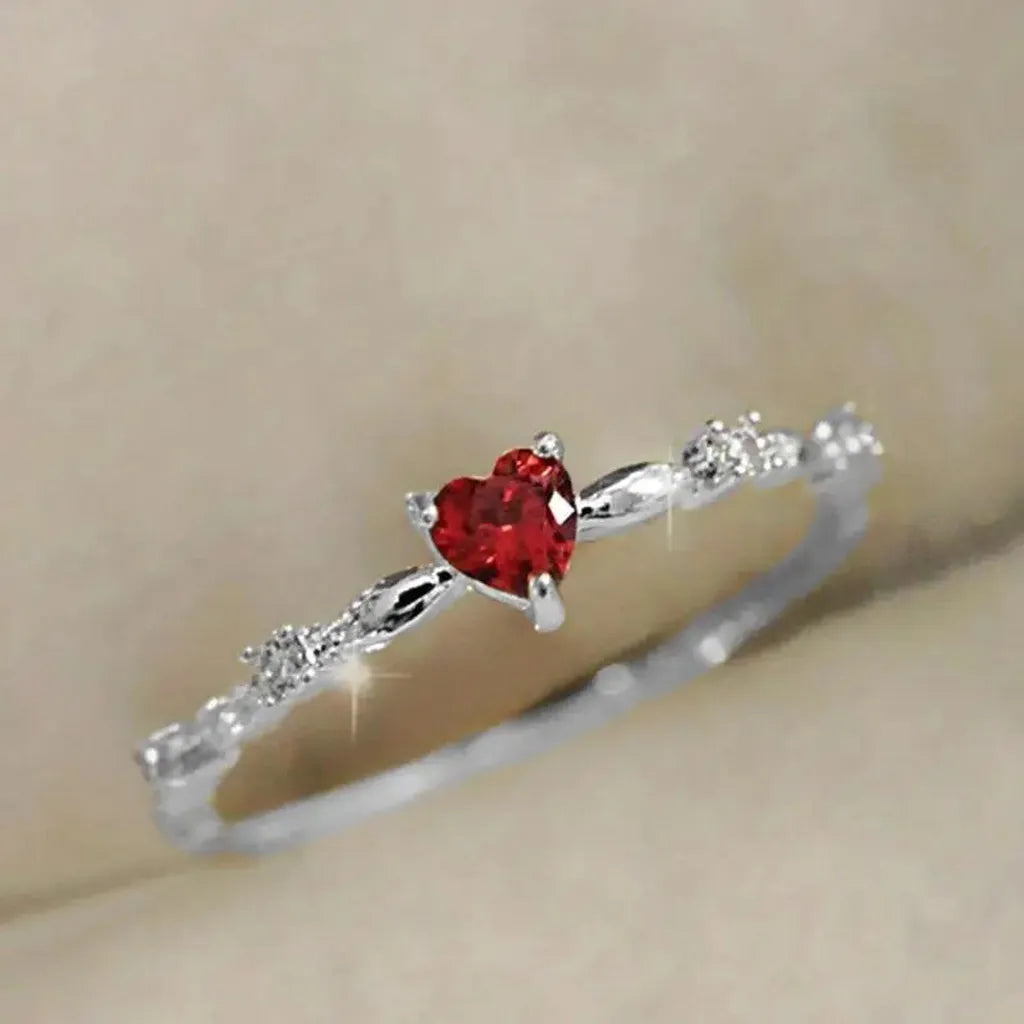 Coral Ring in White Gold