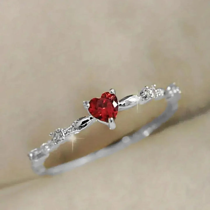 Coral Ring in White Gold