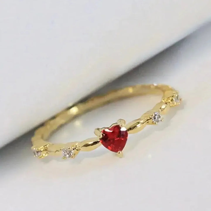 Coral Ring in White Gold