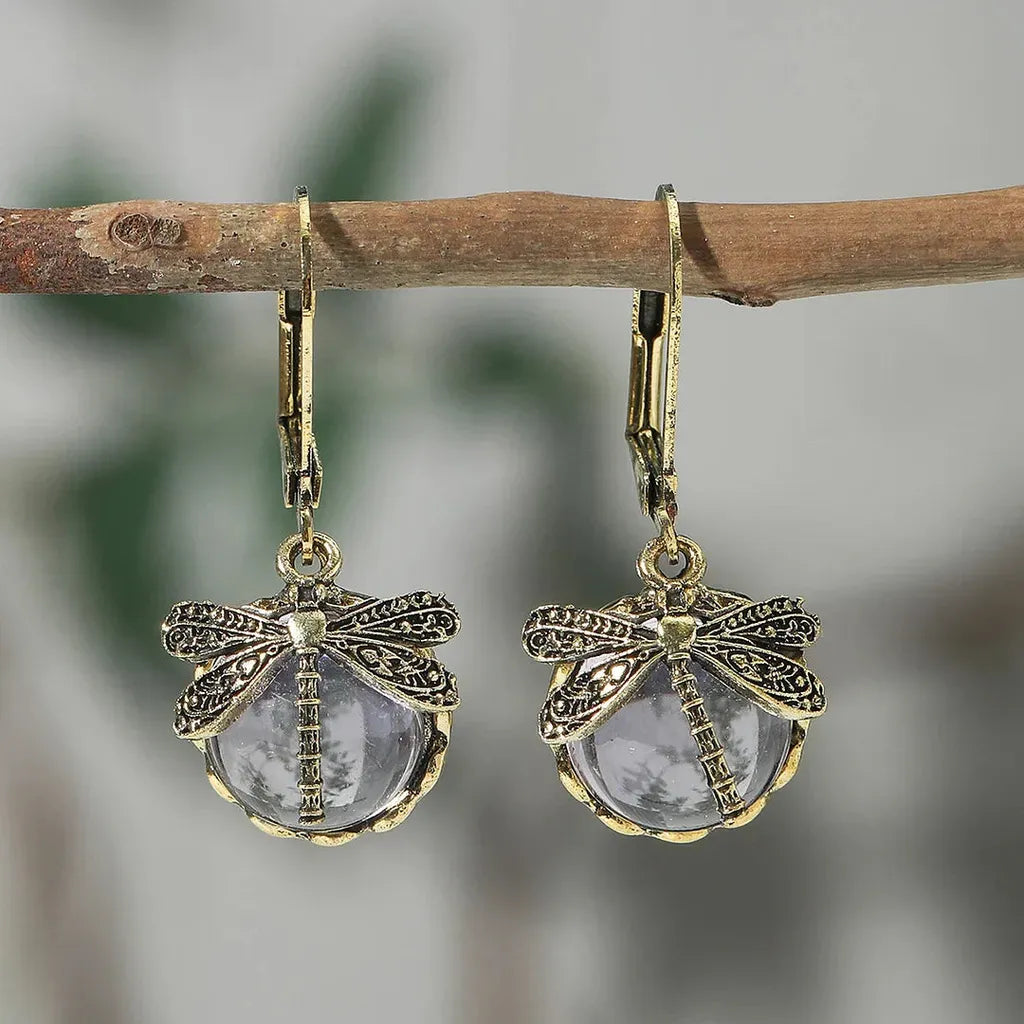 Circular Earrings in Antique White Gold