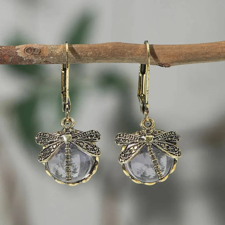 Circular Earrings in Antique White Gold