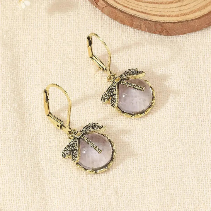 Circular Earrings in Antique White Gold