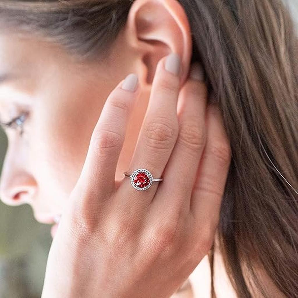 Krimson Glow Promise Ruby Ring | White Gold