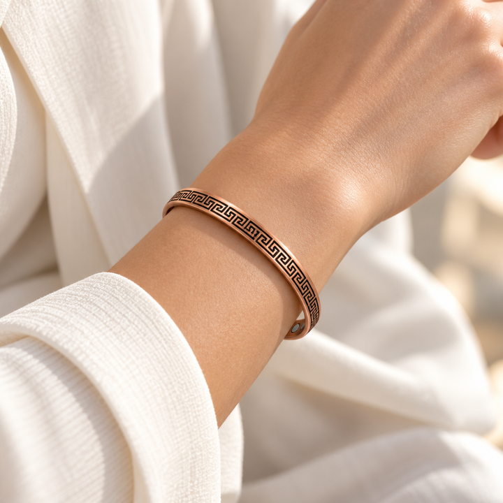 Copper Bracelet with Meander Pattern