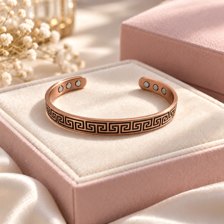 Copper Bracelet with Meander Pattern