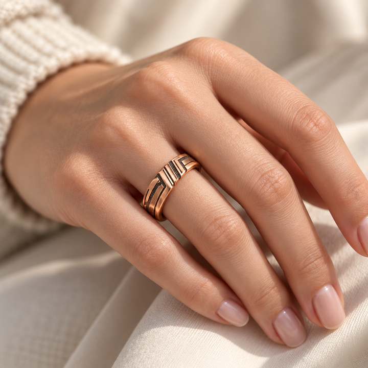 Genevra Ring with Sculptural Ridge