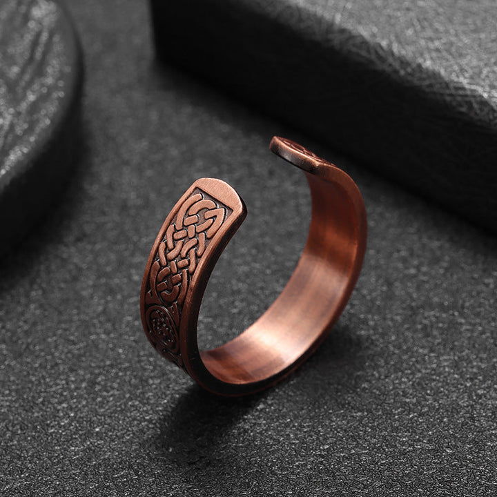 Copper Ring with Rune Weave