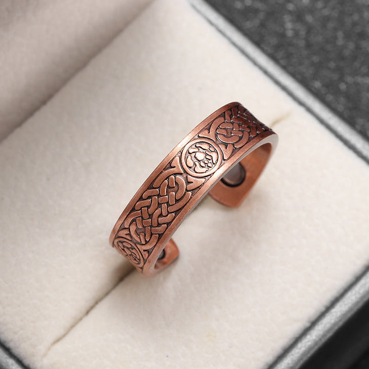 Copper Ring with Rune Weave