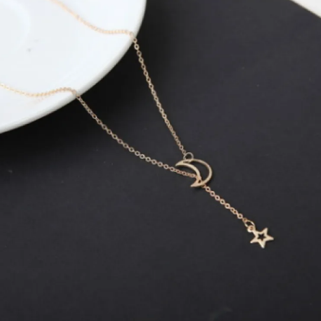 Short Necklace Moon Star