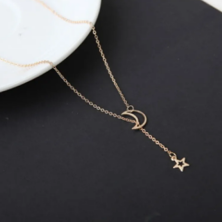 Short Necklace Moon Star