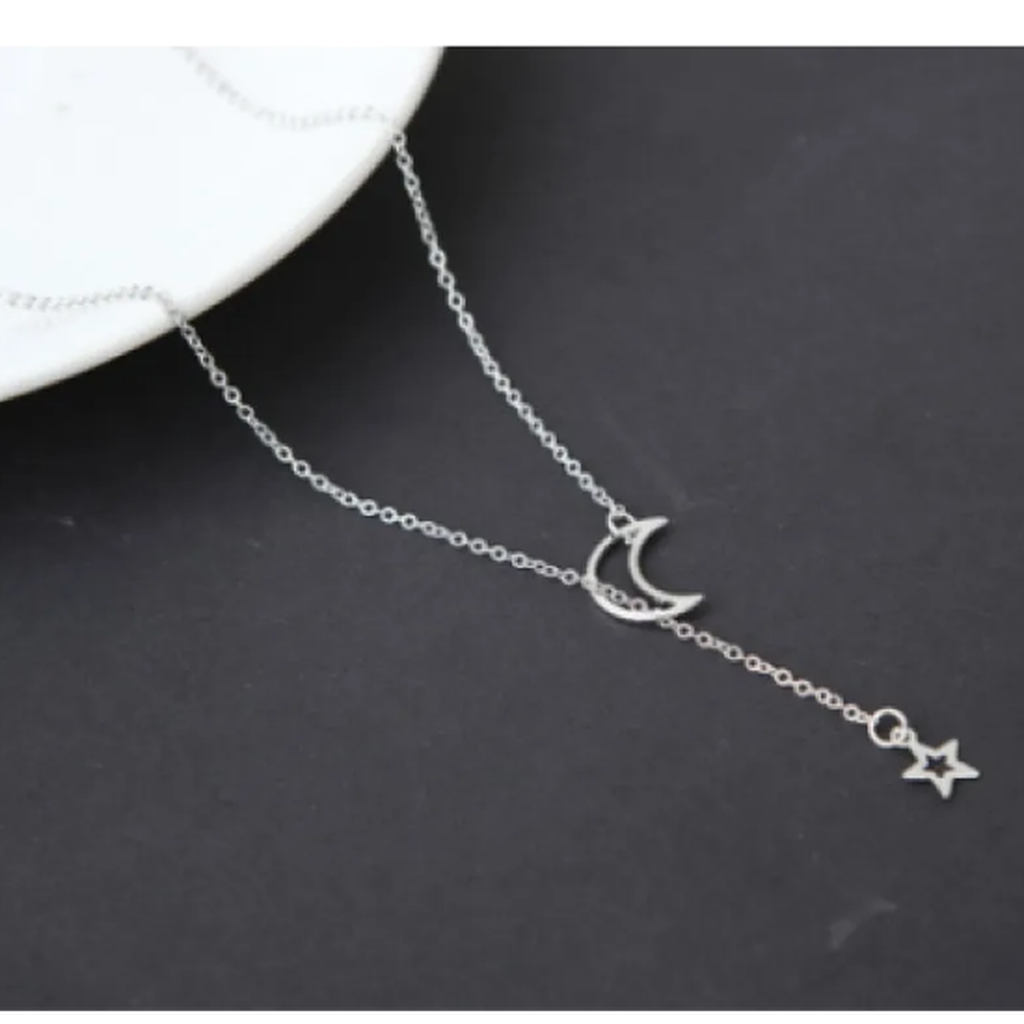 Short Necklace Moon Star