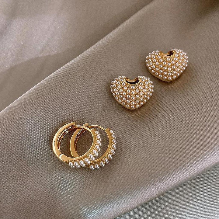 Gold Love Pearl Earrings