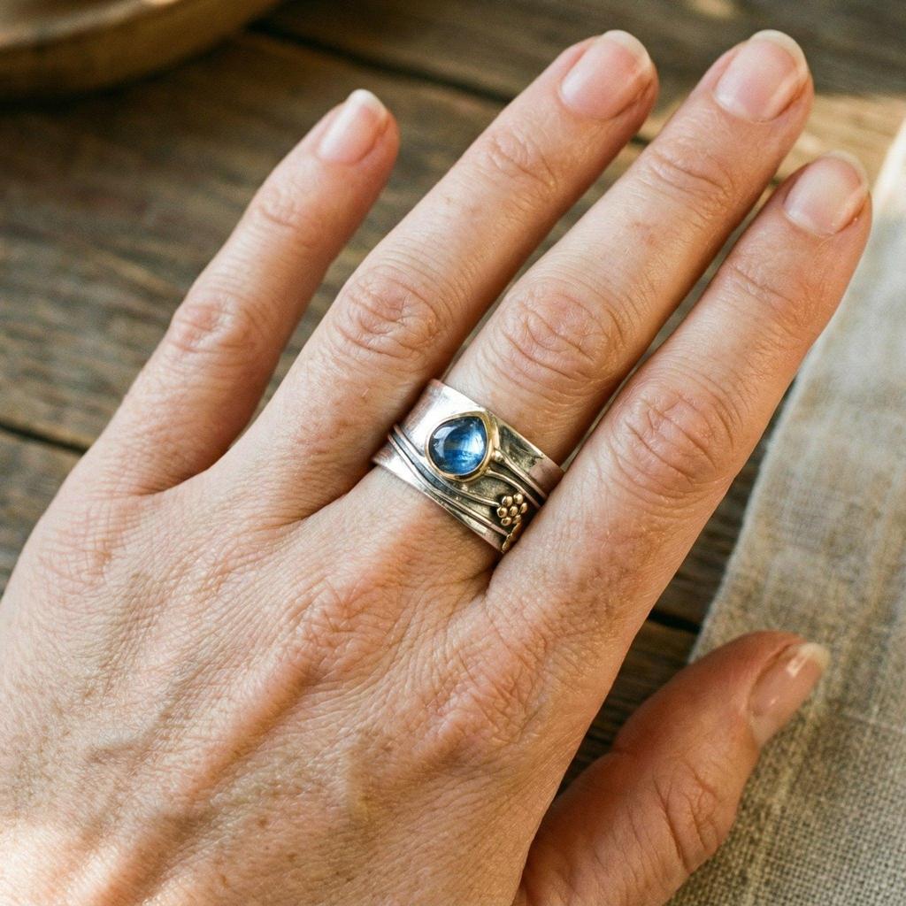 Meditation Ring from Bohemia with Gemstone