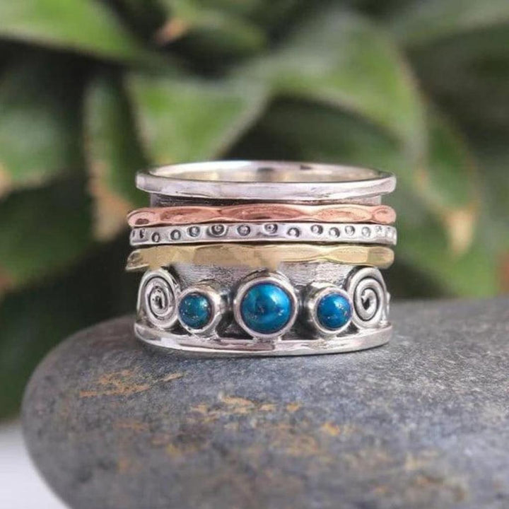 Meditation Ring with Boho Sapphire