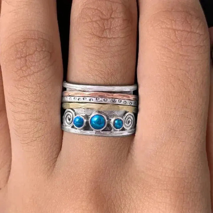 Meditation Ring with Boho Sapphire